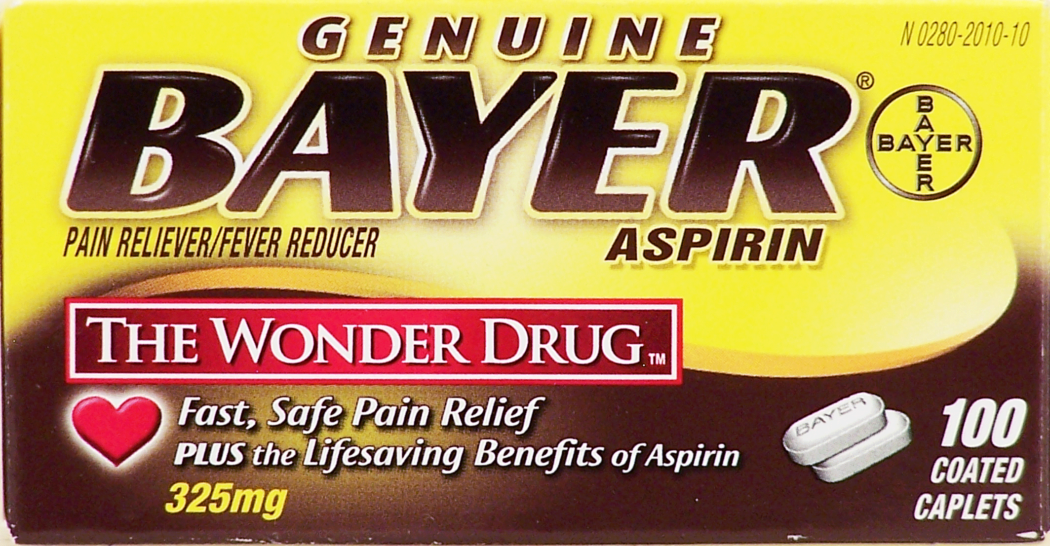 Bayer&nbsp;Genuine Aspirin&nbsp;original strength aspirin coated tablets 325 mg Full-Size Picture